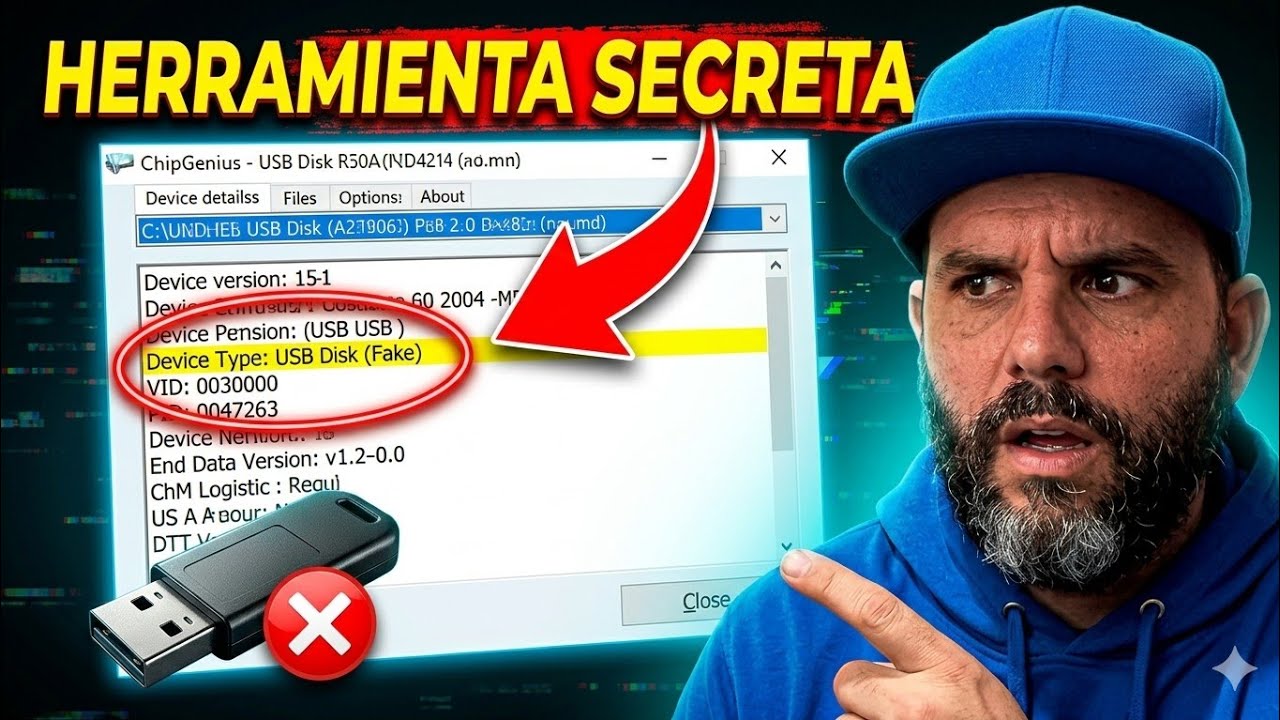 ChipGenius mostrando una memoria USB dañada